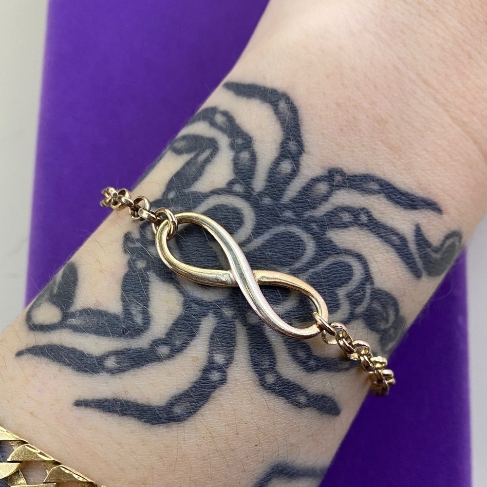 💛 Sterling Silver Infinity Link Chain Bracelet | Luxury Everyday Jewelry - Picture 2 of 4